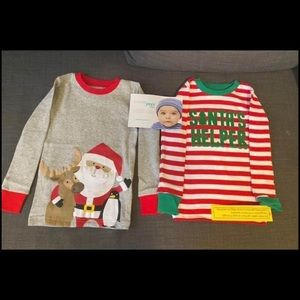 Two Christmas pajamas long sleeve shirts - size 3T - snug fit - Carter